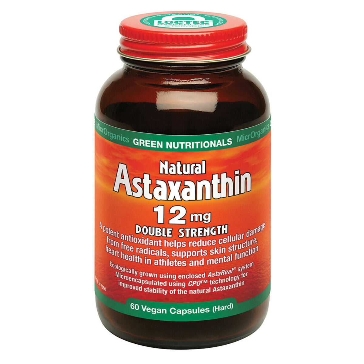 2 X Microrganics Green Nutritionals Natural Astaxanthin 12Mg 60 Capsules