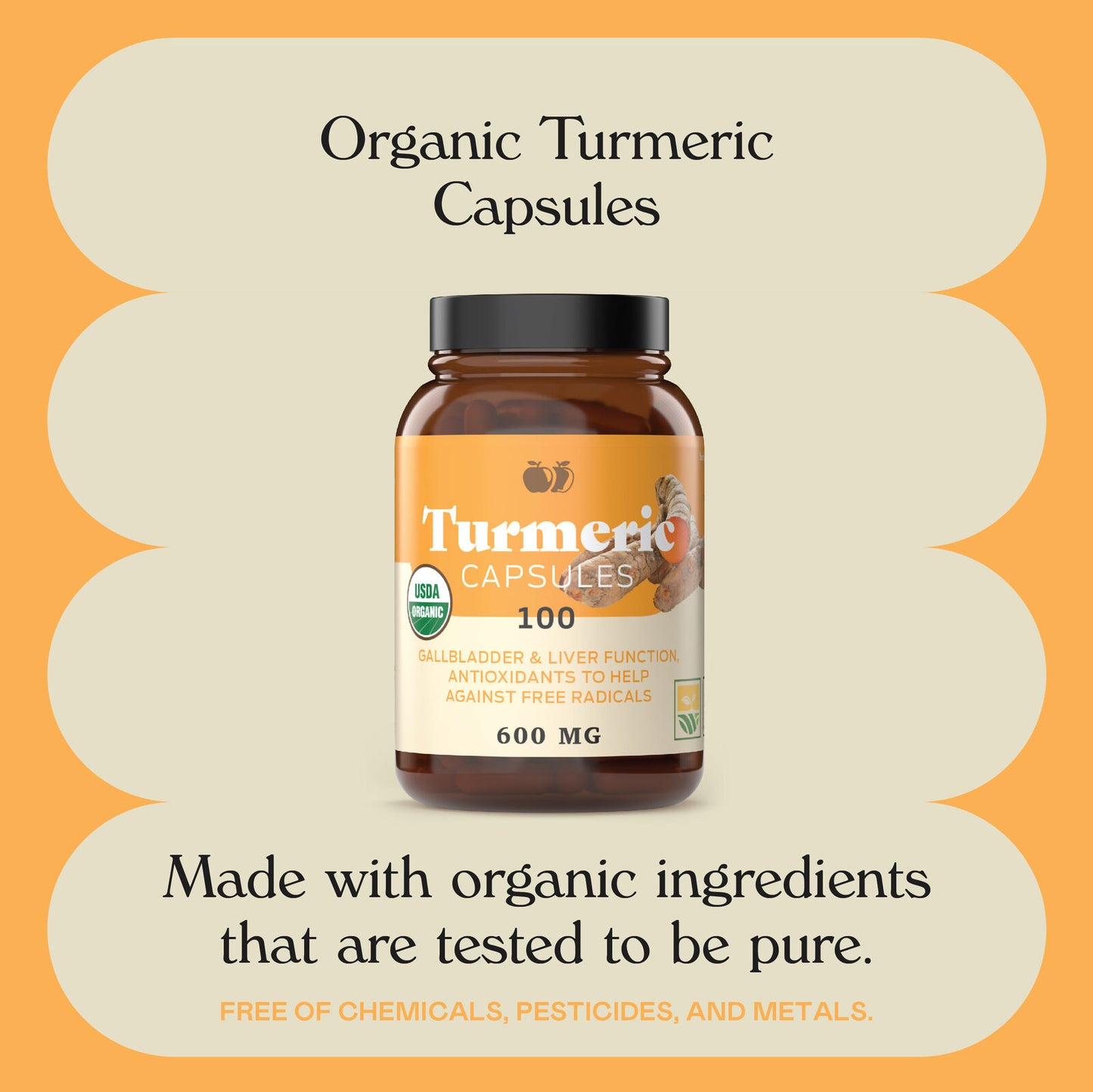 Organic Turmeric Capsules - Gallbladder, Liver, & Inflammation Supplement