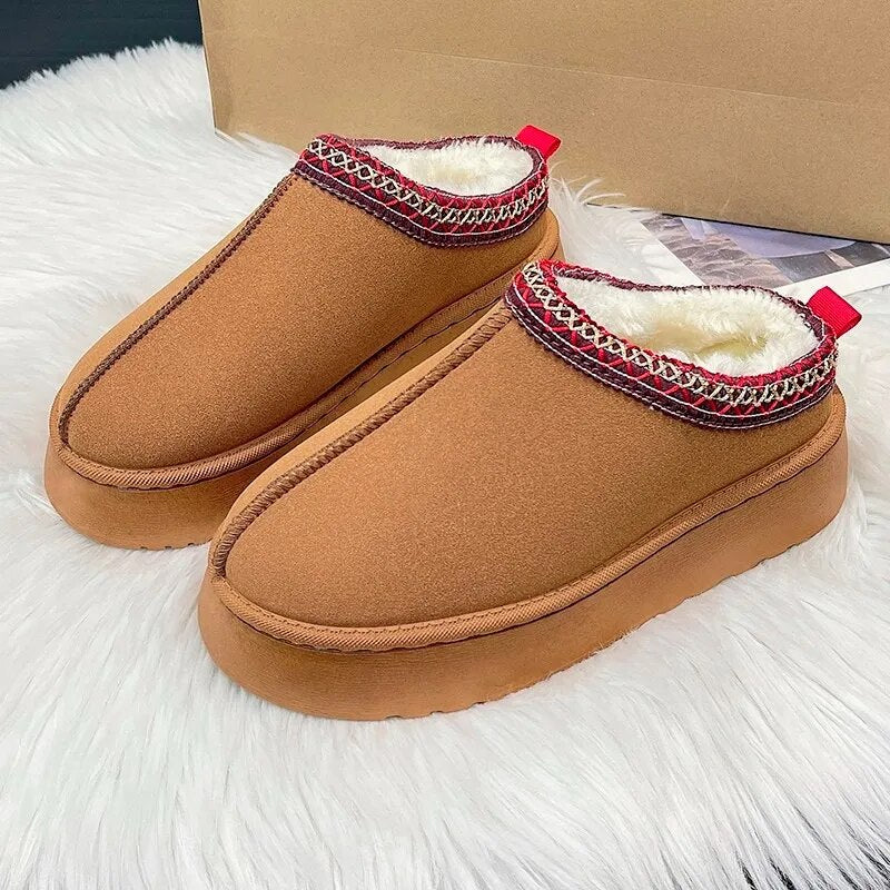 2023 New Women'S Wool Slippers Warm Platform Wool Slipperswomen Slippers Women Sheepskin Slippers Women Shoes