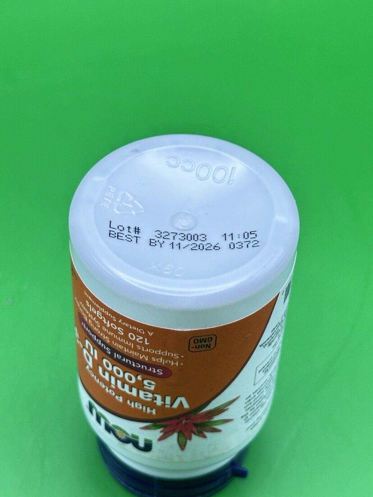 NOW Foods Vitamin D3 Highest Potency 5000 IU, 120 Softgels Exp 11/2026