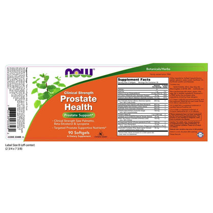 NOW Foods Prostate Health, Clinical Strength, 90 Cápsulas Blandas