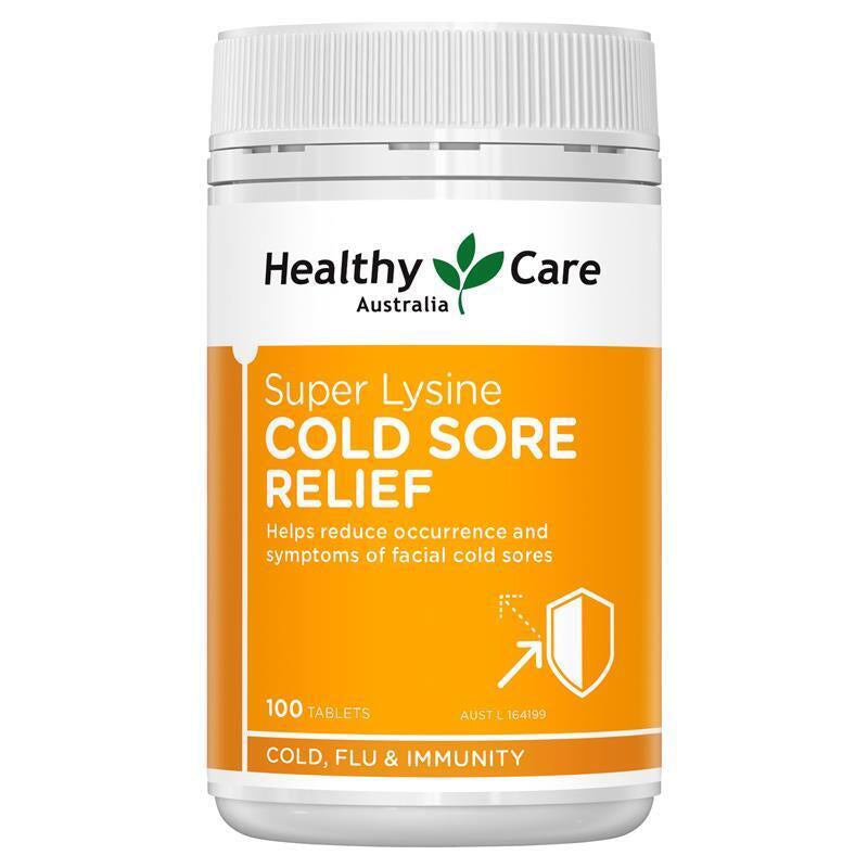 Healthy Care Super Lysine Cold Sore Relief 1000Mg 100 Tablets