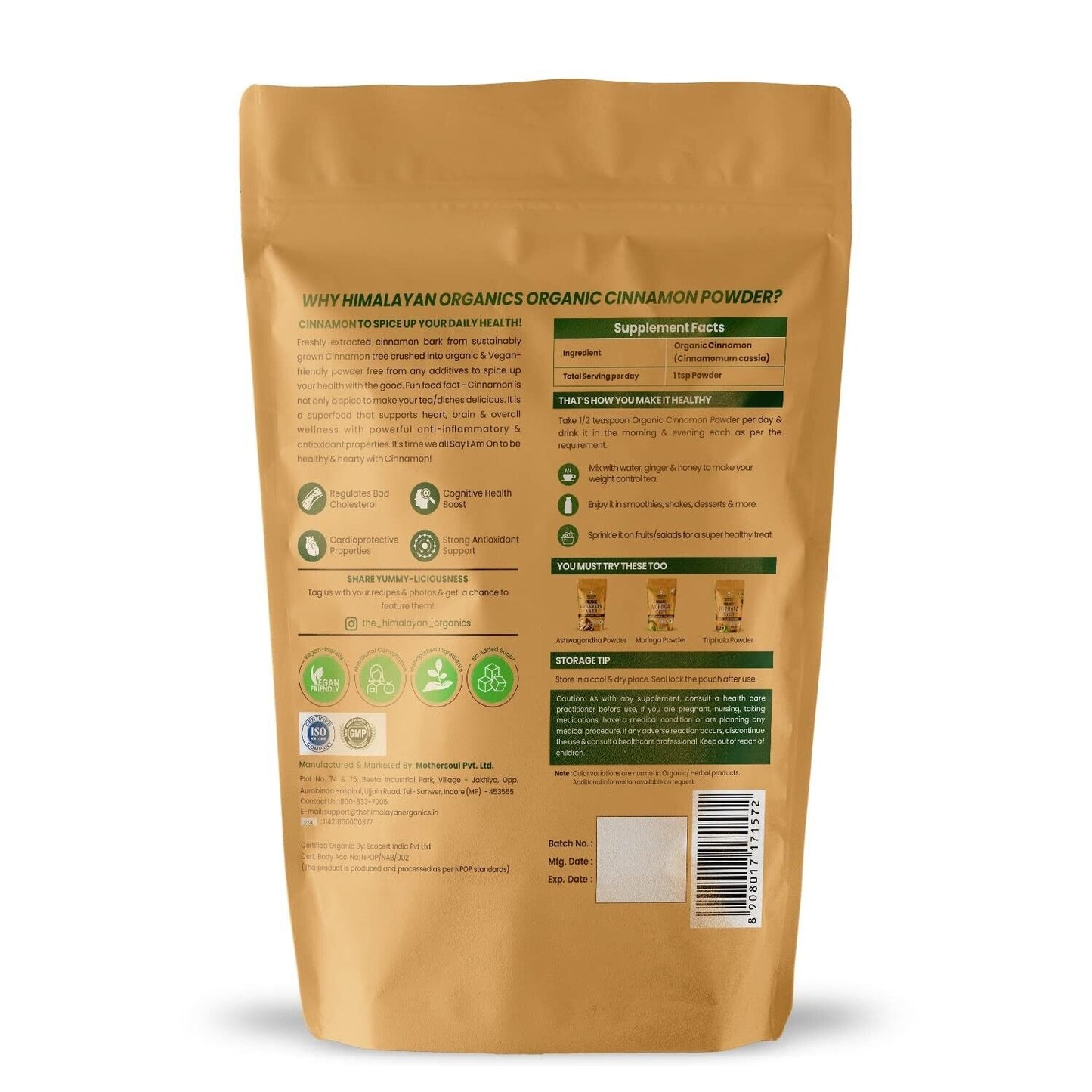 Organic & Natural Cinnamon Dalchini Powder Cognition Good Cholesterol