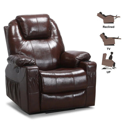 Genuine Leather Electric Power Lift Chair,Heated&M