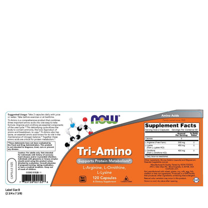 NOW Foods Tri-Amino, 120 Capsules