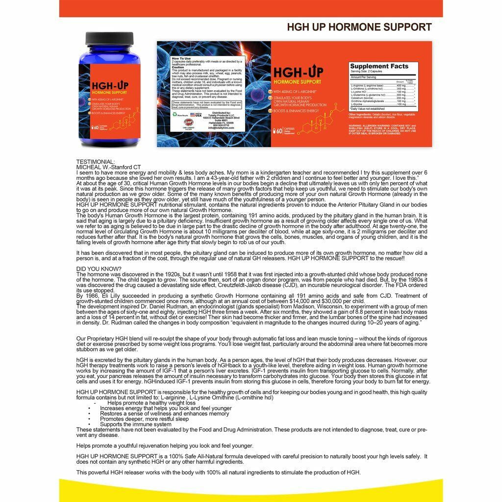 Natural Body Hormone Growth Support Boost Energy Dietary Capsules Free Ship New