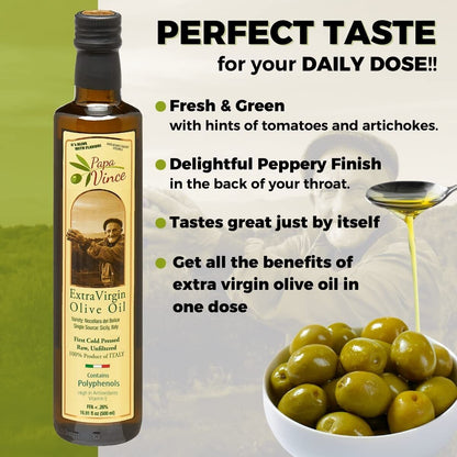 Extra Virgin Olive Oil - High Polyphenol Content, Fresh & Green, Sicily, Italy