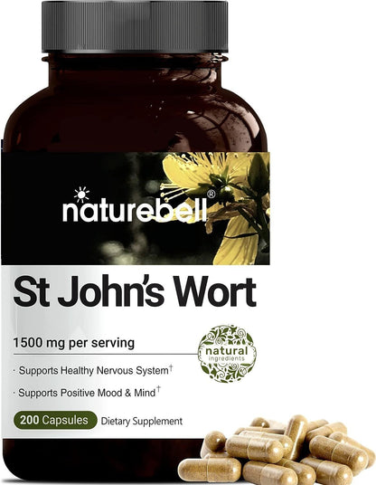 Naturebell St John'S Wort Supplement, 200 Capsules,1500M