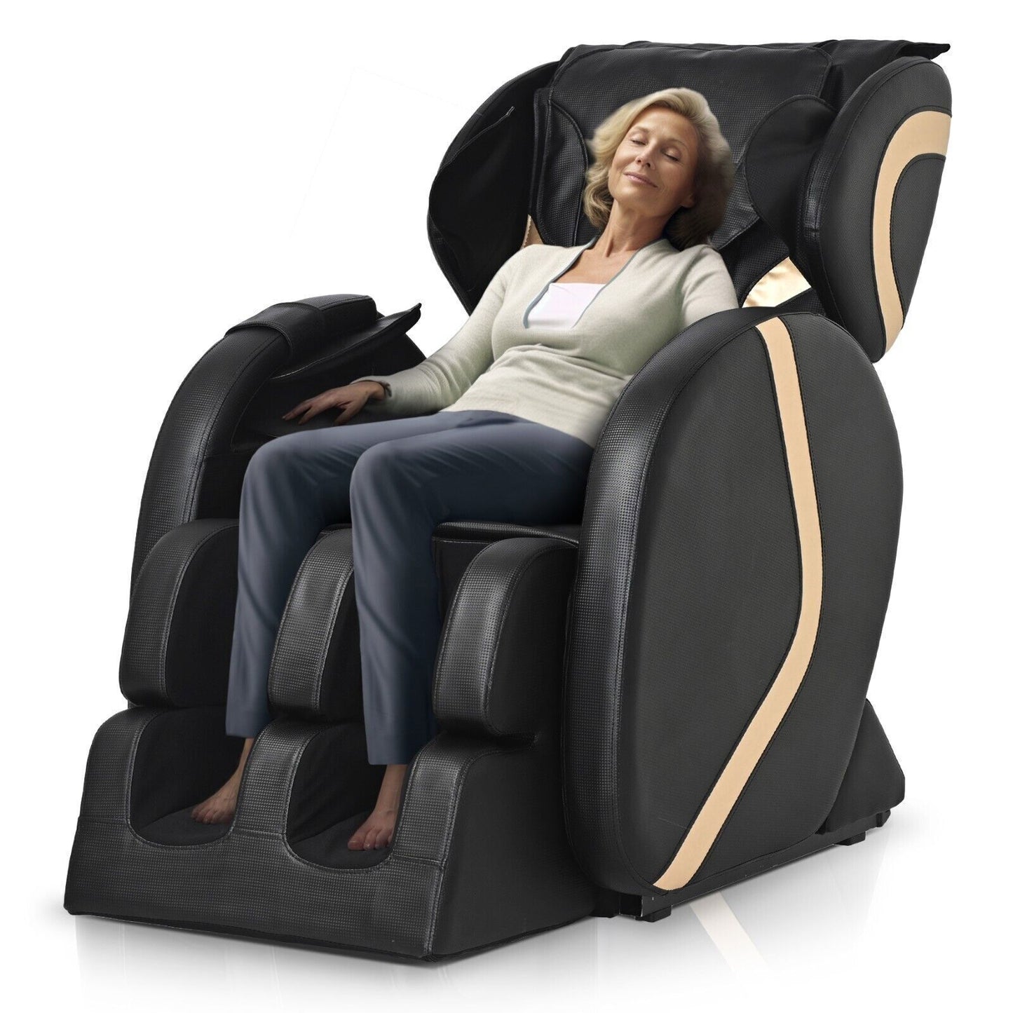 Full Body Shiatsu Massage Chair Air Pressure Recliner ZERO GRAVITY W/Foot Airbag