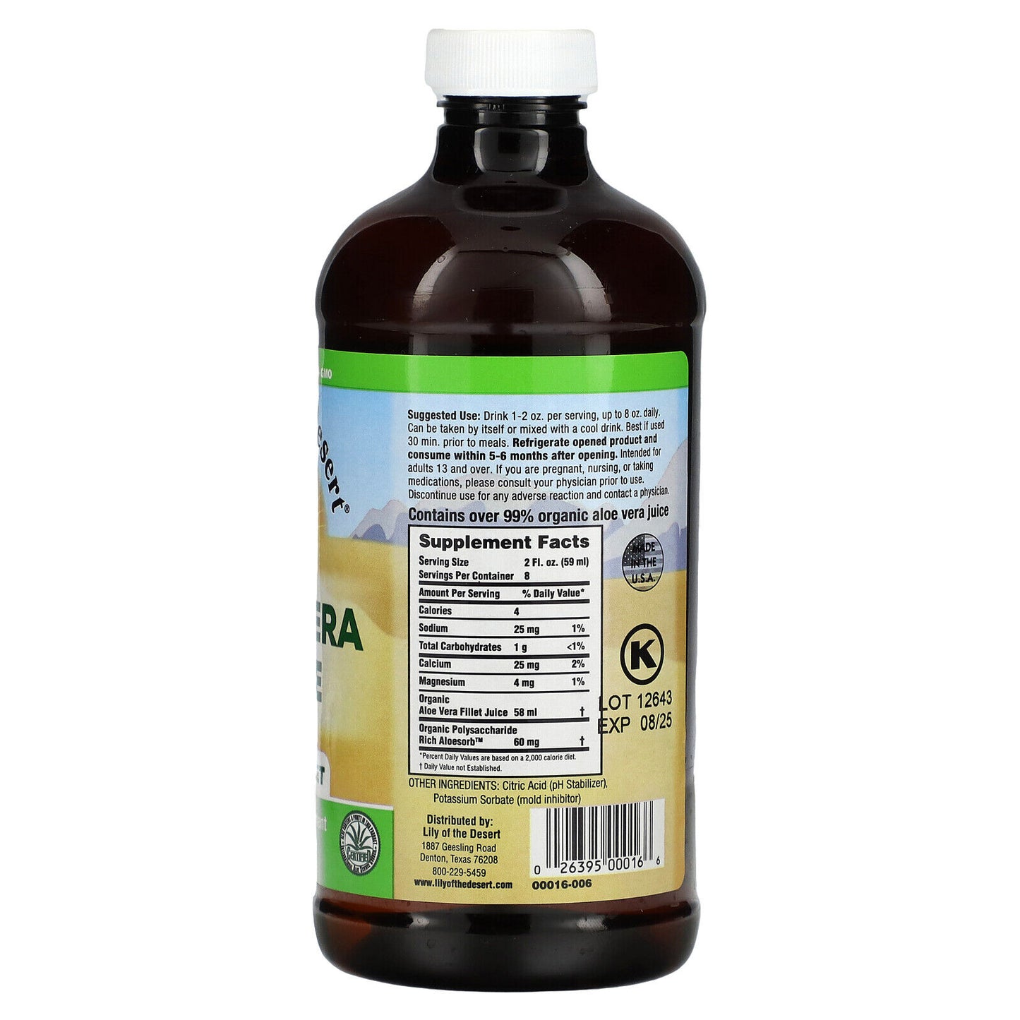 Aloe Vera Juice, Inner Fillet, 16 Fl Oz (473 Ml)