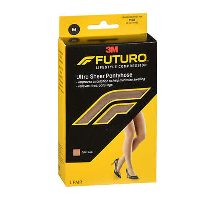 Futuro Energizing Ultra Sheer Pantyhose for Women French Cut Lace Panty Mild Nud