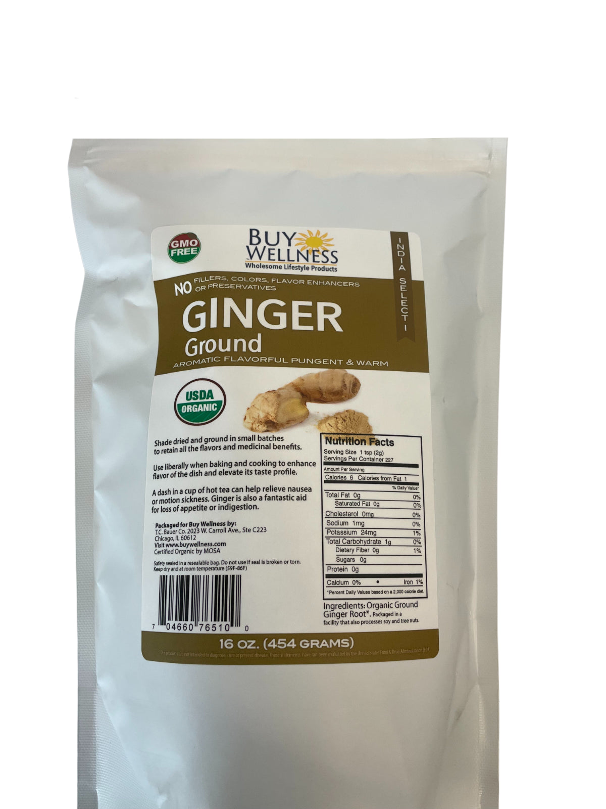 100% PREMIUM ORGANIC Ginger Root Ground Ginger Powder 1Oz -5 LBS