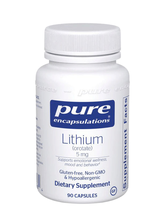 PURE ENCAPSULATIONS Lithium Orotate 5Mg (Brain Support) 90 Caps