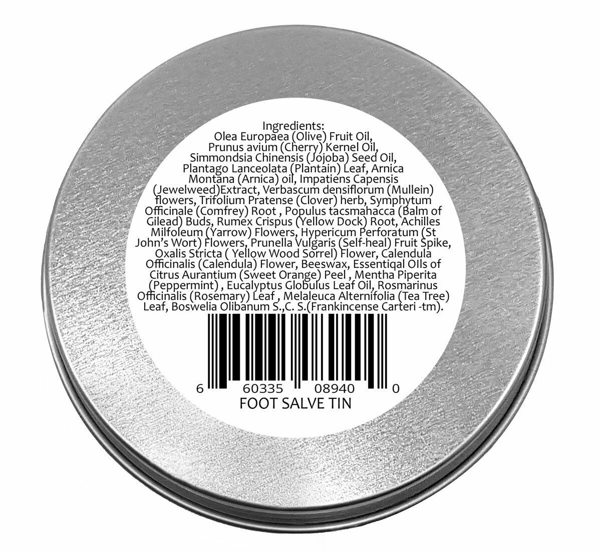 Best Foot Care Herbal Salve Large 4 Oz Tin of Botanical Foot Balm Mejor Cuidado