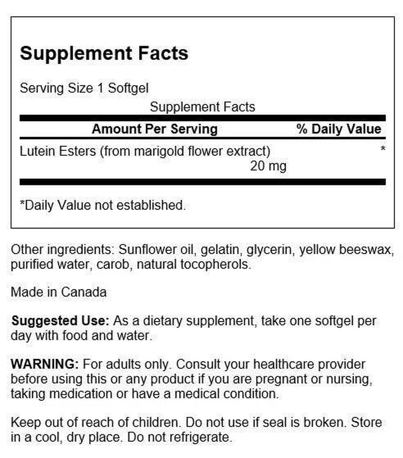 SWANSON LUTEIN 20Mg, 60 Softgels