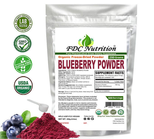 Organic Blueberry Powder All Size- Pure, Gluten Free, Non-Gmo