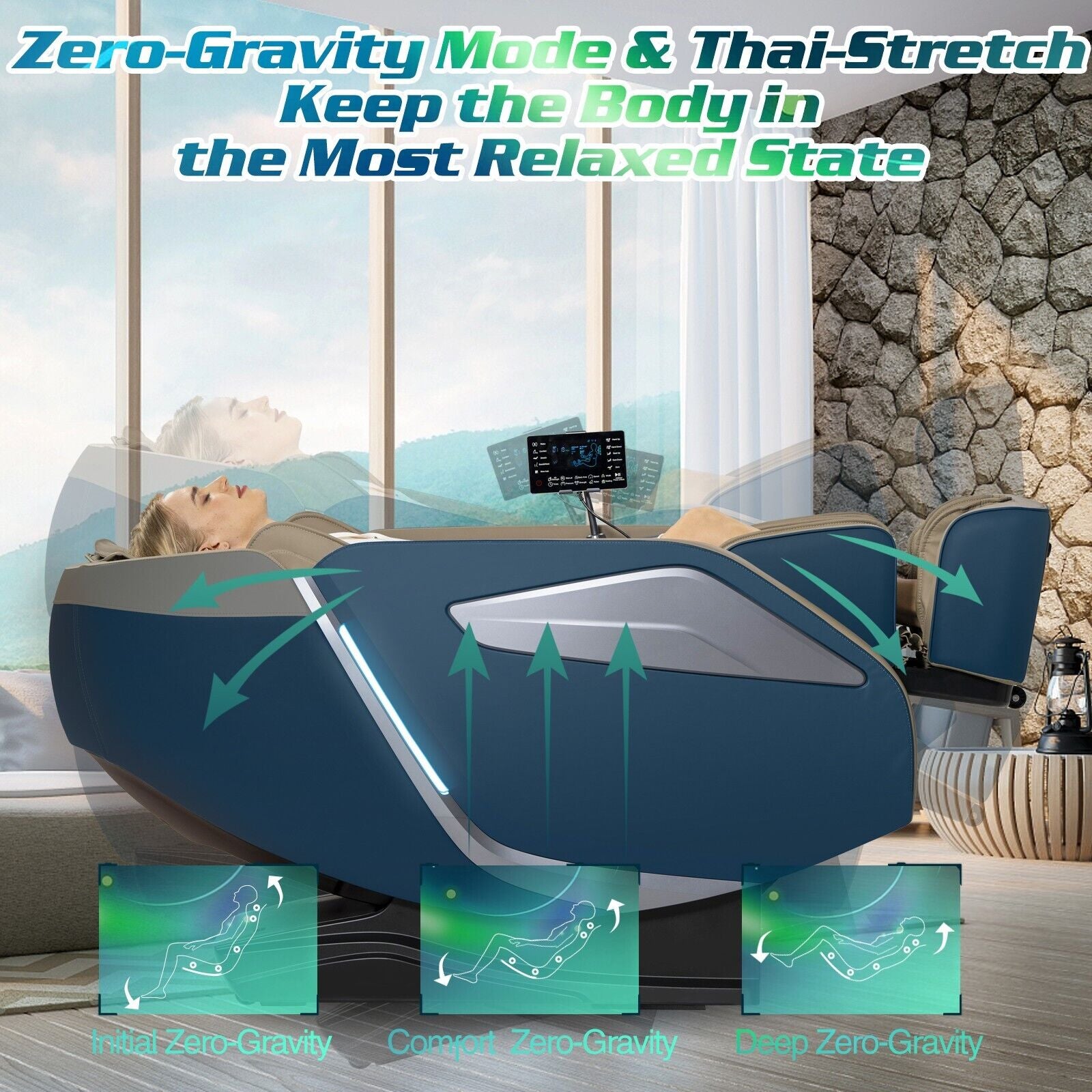 Healthrelife Full Body Massage Chair Smart AI Voice Control and Body Detection