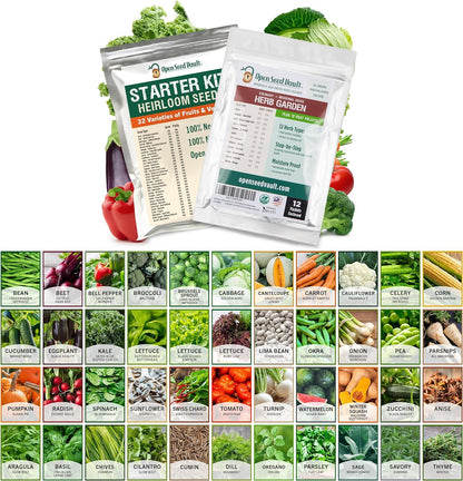 Organic Seeds Kit NON GMO| 15,000 Non GMO Organic Heirloom ..