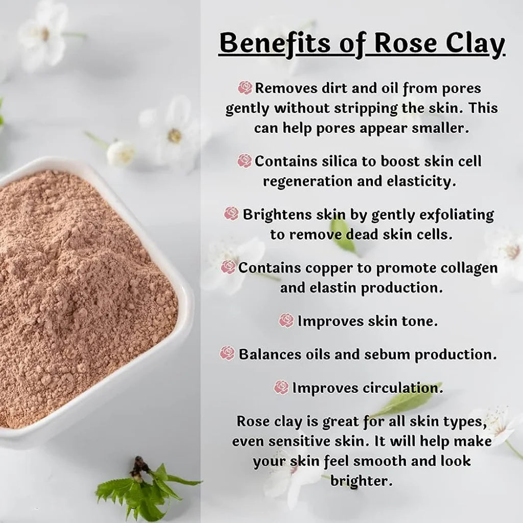 Pink Rose Clay Mask Powder Natural Mineral Mud Mask Cleansing Skin Whitening DIY Handmade Soap Skin Care Raw Materials