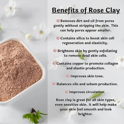 Pink Rose Clay Mask Powder Natural Mineral Mud Mask Cleansing Skin Whitening DIY Handmade Soap Skin Care Raw Materials