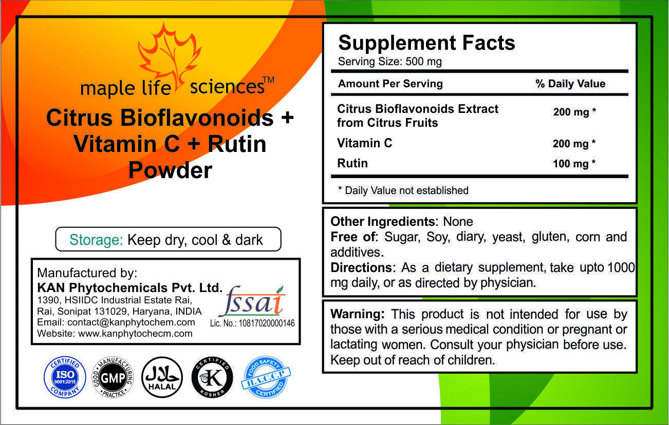 Citrus Bioflavonoids with Ascorbic Acid and Rutin Antioxidant Boost Immune Sys