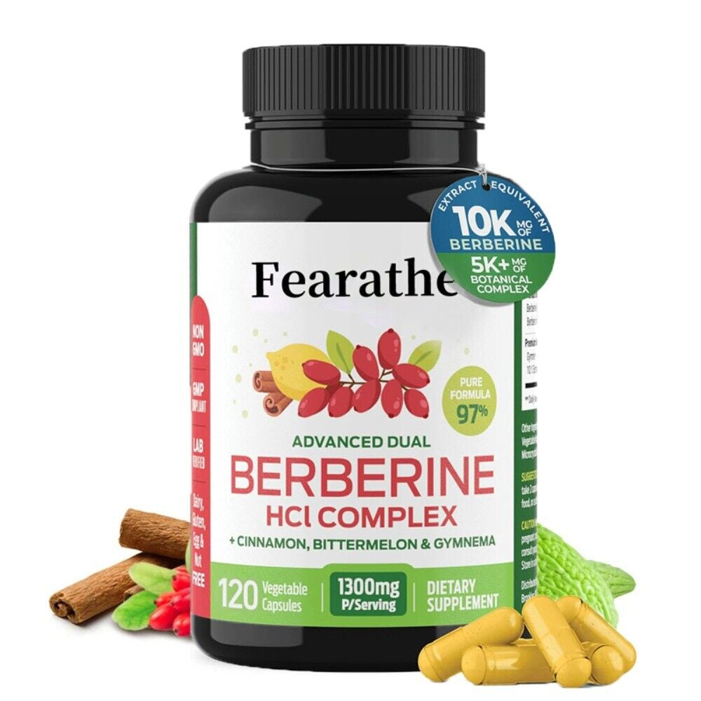 Premium Berberine HCL plus Organic Ceylon Cinnamon, Bitter Melon - 1300Mg