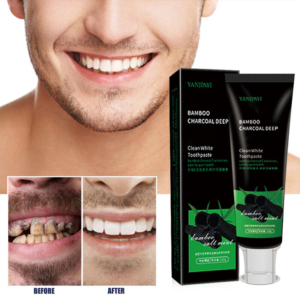 Activated Bamboo Charcoal Teeth Whitening Toothpaste Natural Black Oral Care