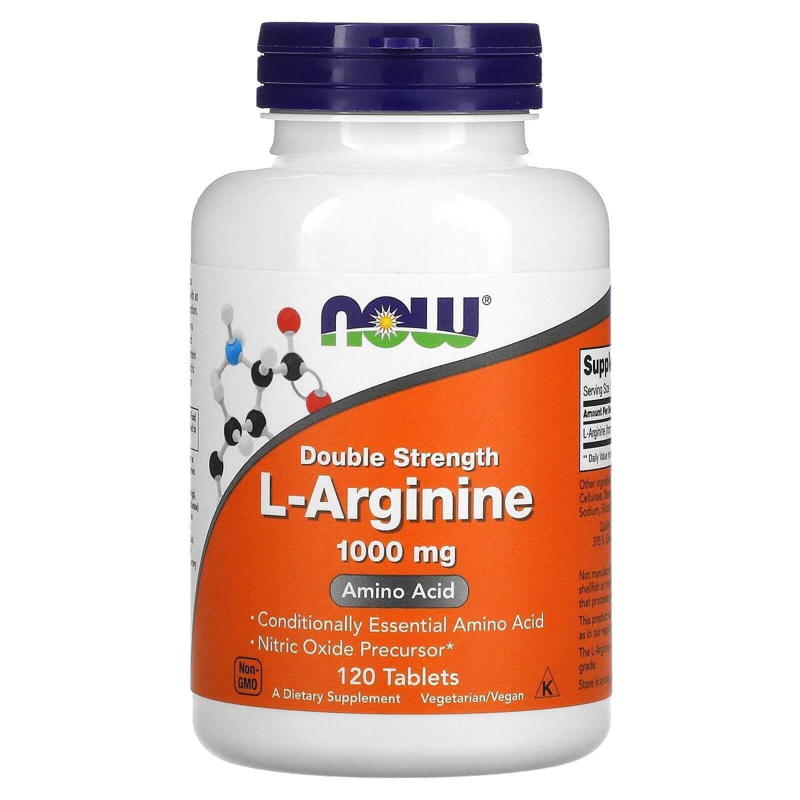 L-Arginine Double Strength 1000Mg 120 Vegetarian Tablets Amino Acid