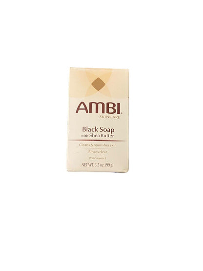 New- AMBI Skincare, Black Soap with Shea Butter, 3.5 Oz