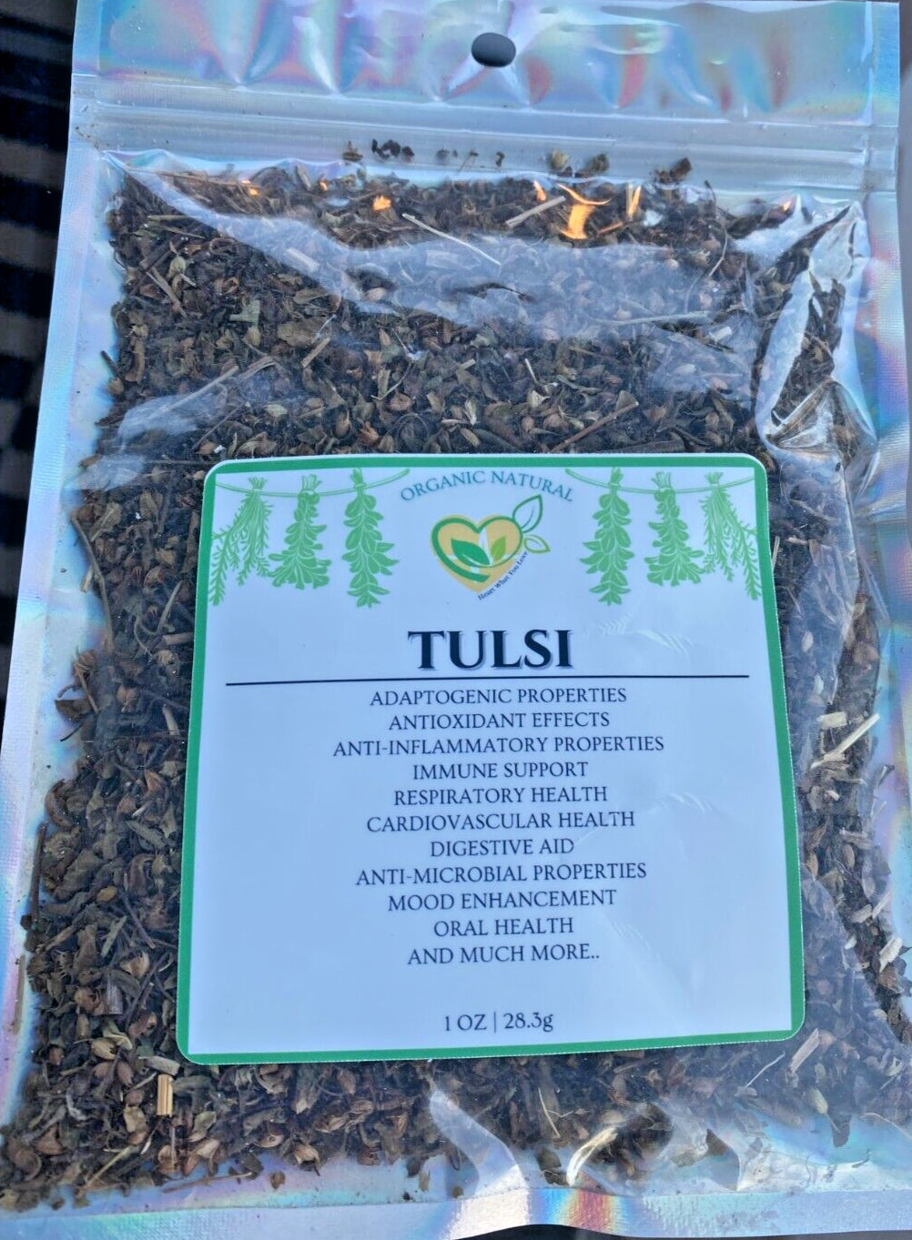 Tulsi Holy Basil Natural Herb Leaf Organic Dried Cut 28.3G | 1 OZ Apothecary