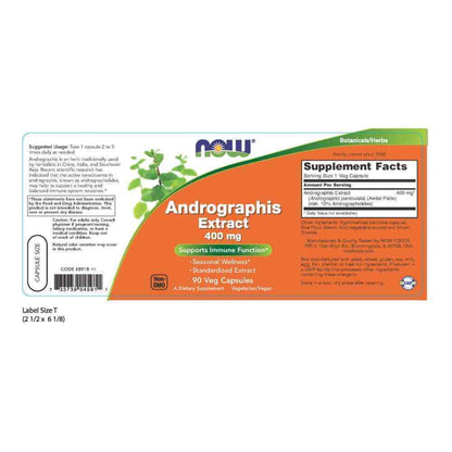 Andrographis Extract 400Mg (Immunity Support) 90 Caps