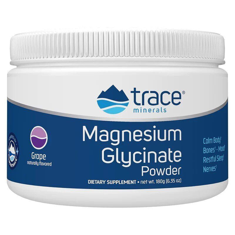 Trace Minerals Magnesium Glycinate - Grape Powder 180 Gram (6.35 Oz) Powder