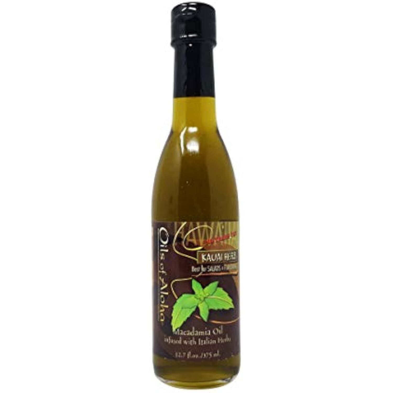 Oils of Aloha Macadamia Cooking Oil Kauai Herb Flavor 12.7 Fl Oz. (375 Ml.)