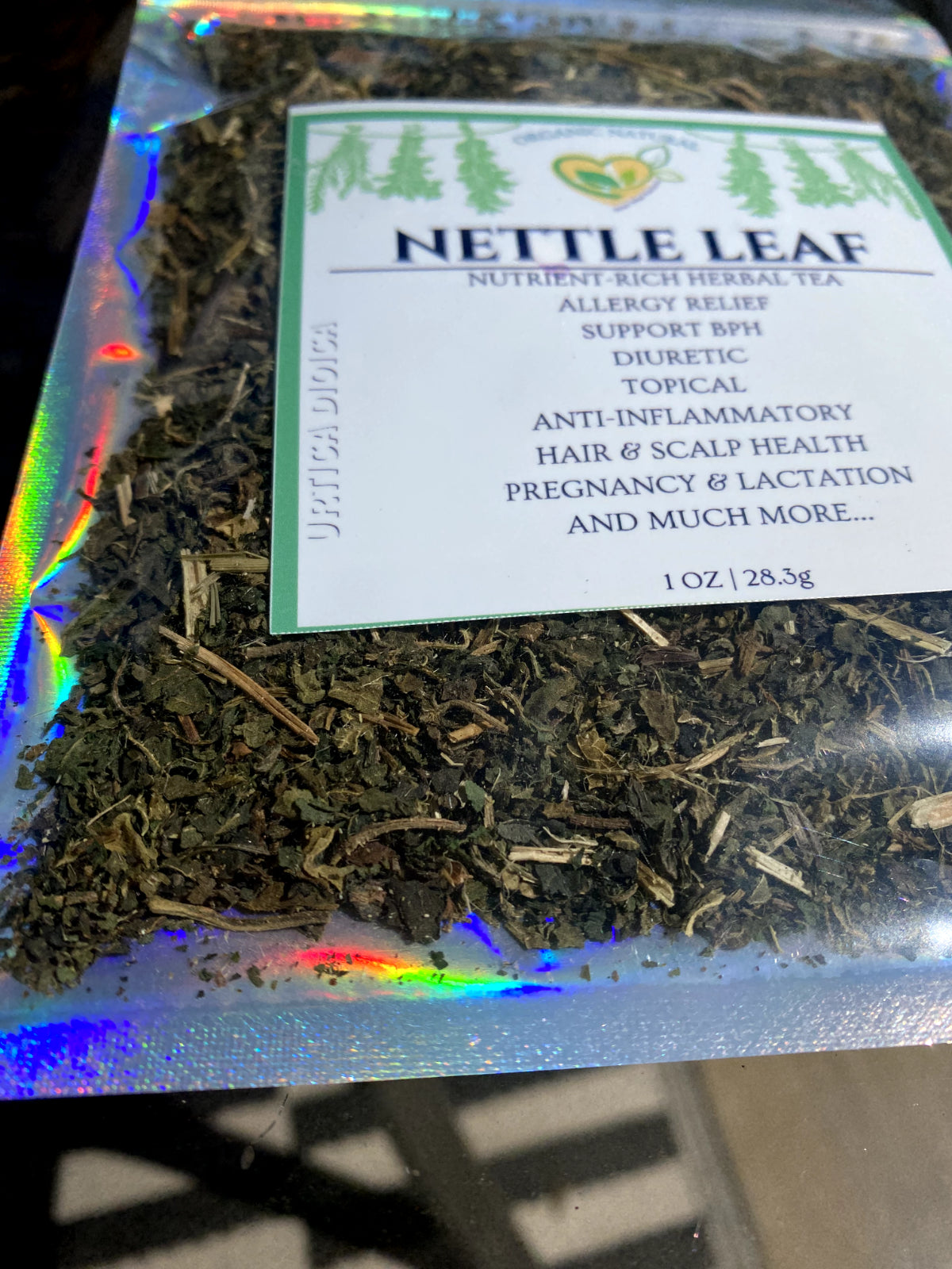 Stinging Nettle Leaf Herb Cut & Sifted Certified  Natural Organic 28.3G