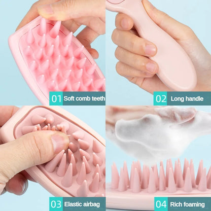 Silicone Shampoo Brush Scalp Massage 