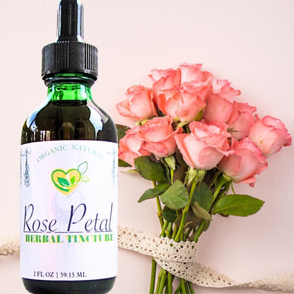 Rose Petal Tincture Organic Liquid Herbal Drops Natural Heart Skin Mood Aid 2 Oz