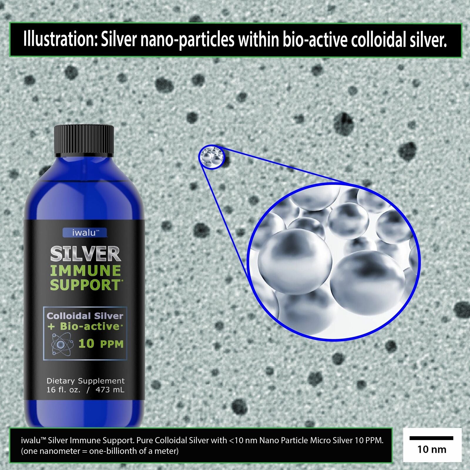 COLLOIDAL SILVER 10 PPM Immunity Nutrition 4 OZ SILVER HYDROSOL Made in USA X2