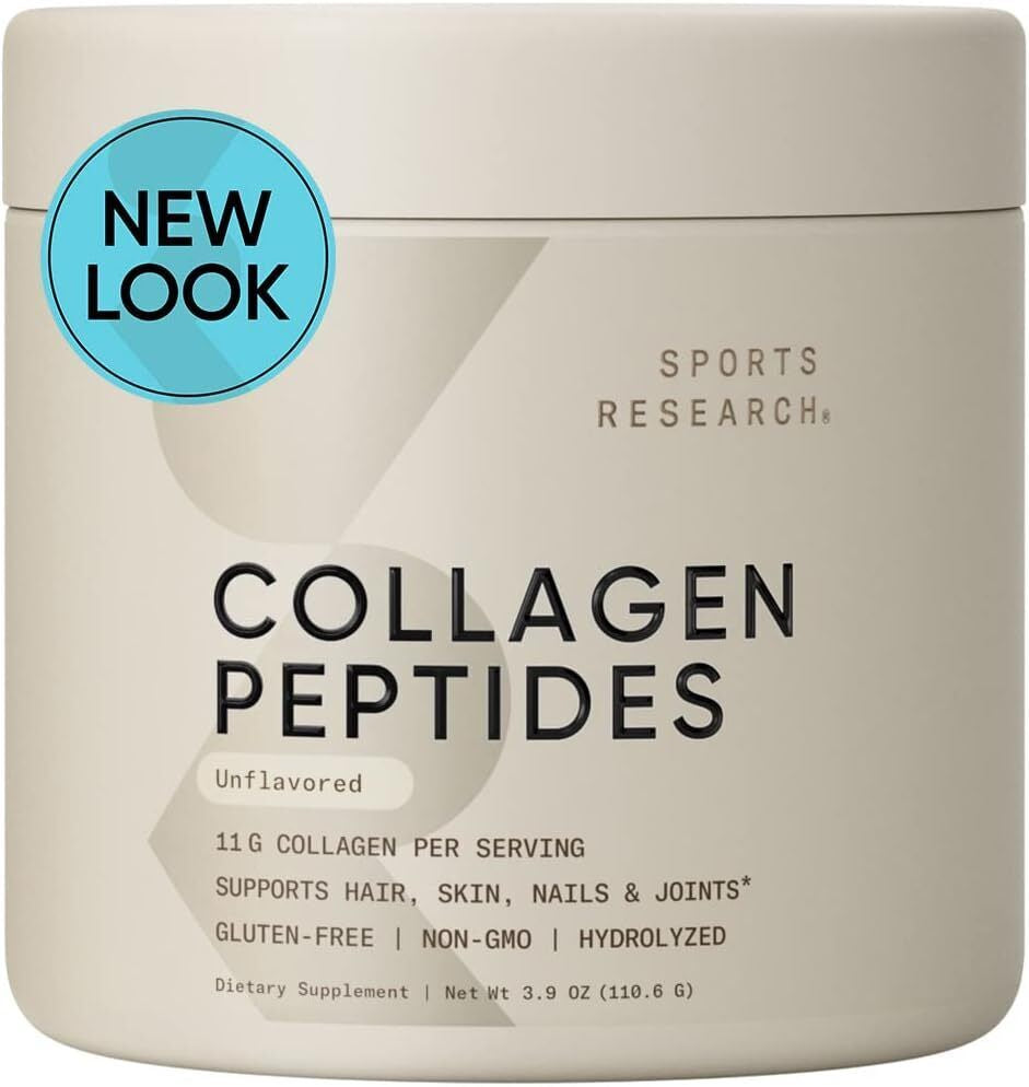 Sports Research Collagen Peptides for Women & Men - Hydrolyzed Type 1 & 3 Collag