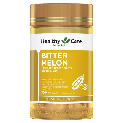 NEW Healthy Care Bitter Melon 100 Capsules Healthycare Bittermelon Blood Sugar