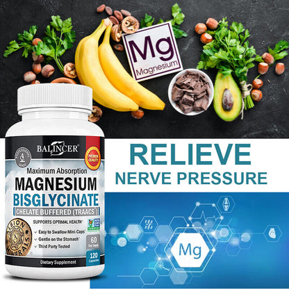 Magnesium Bisglycinate - Maximum Absorption - Promotes Muscle & Joint Health