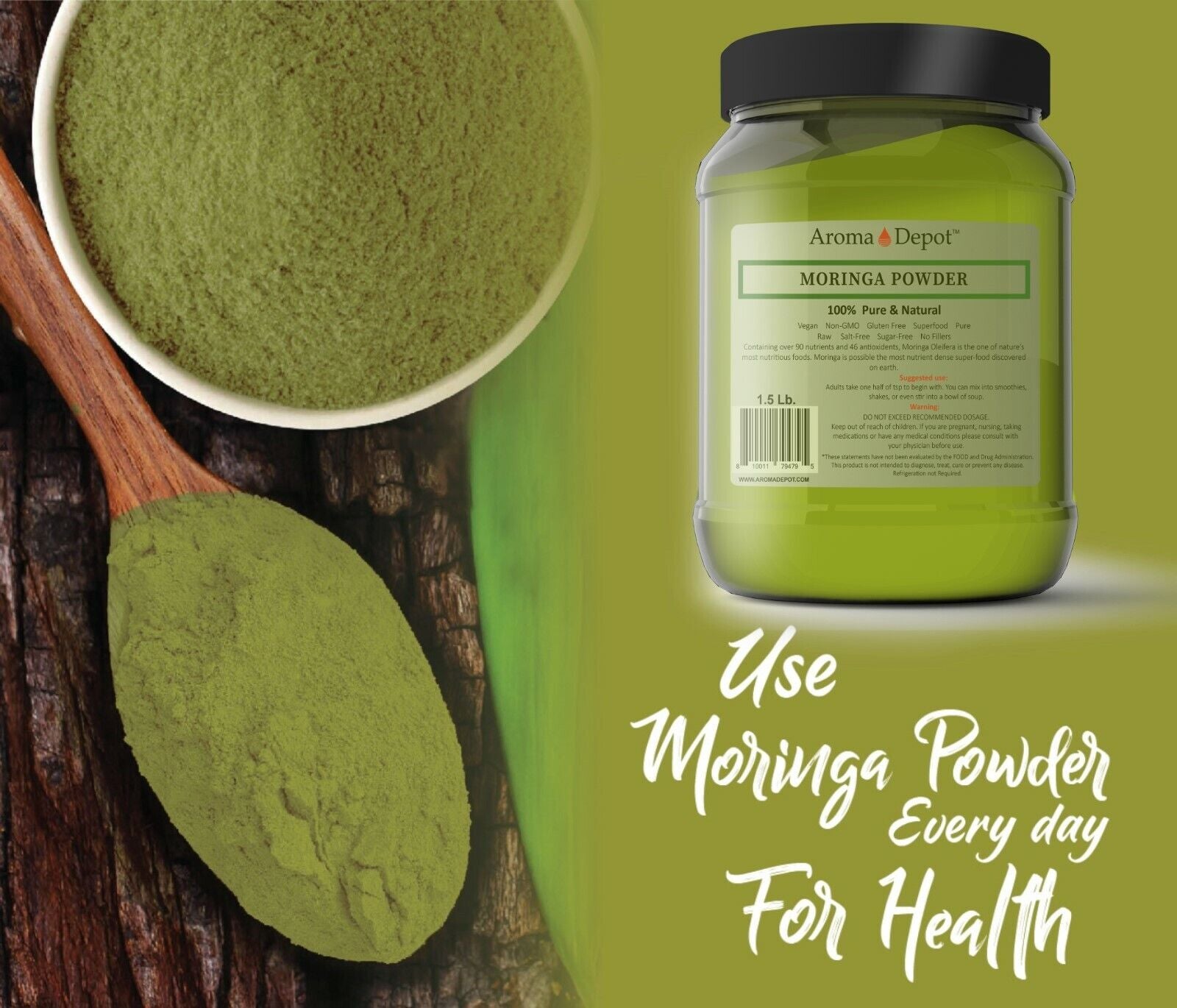 Moringa Powder Oleifera Leaf 100% Pure Natural Superfood Gluten Free