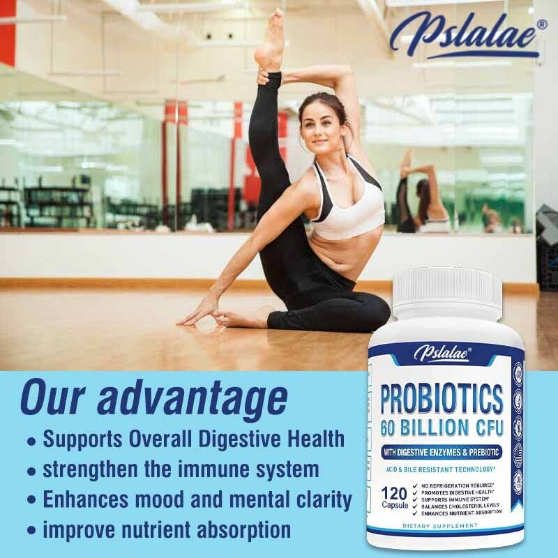 Probiotics 60 Billion CFU Capsules - Promote Digestive Health, Immune Support