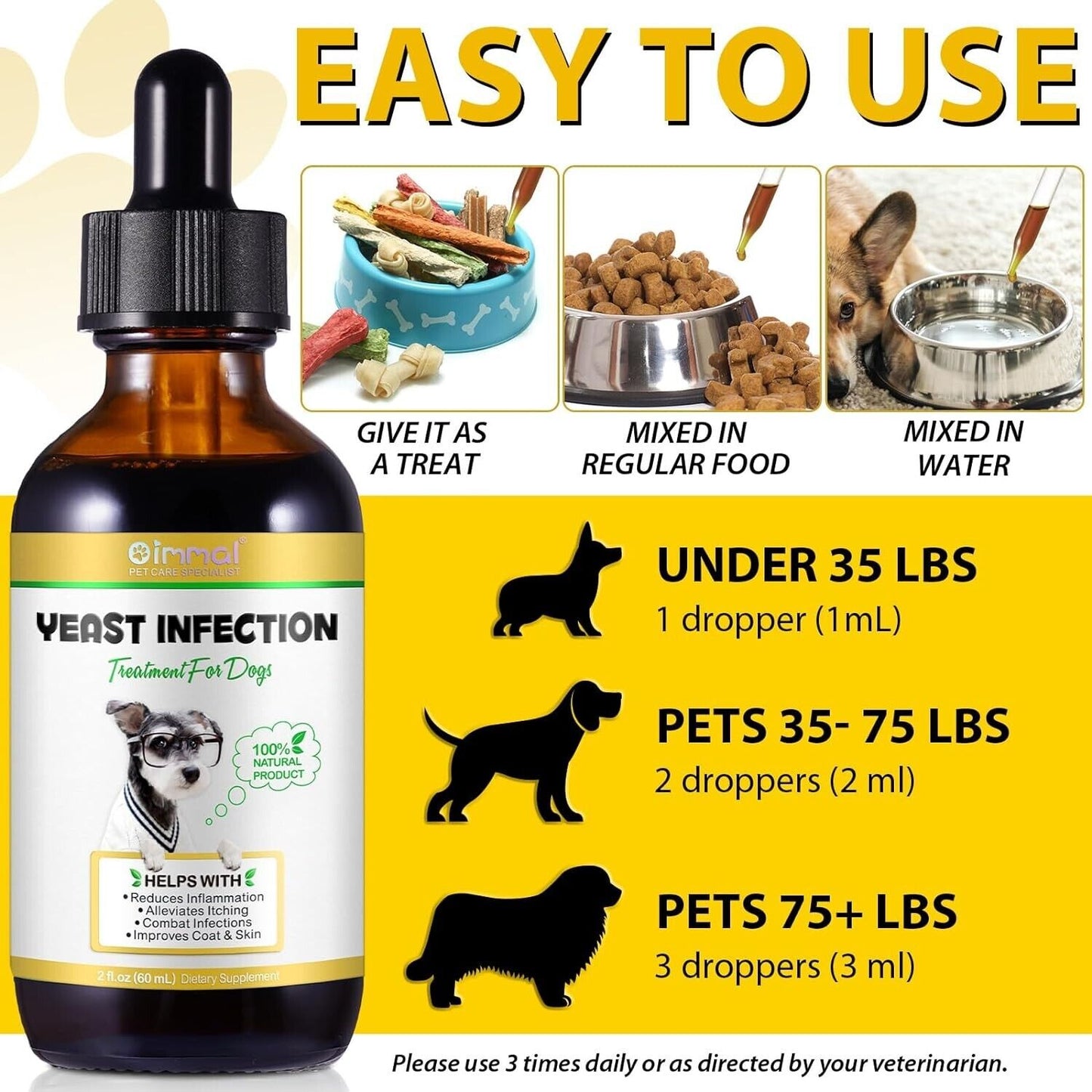 Natural Yeast Infection Treatment for Dogs, Dog Allergy Relief, Skin Itch Relief