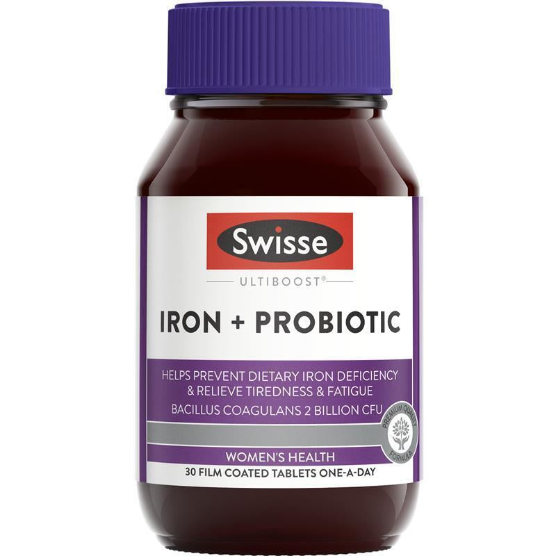 Swisse Iron + Probiotic 30 Tablets