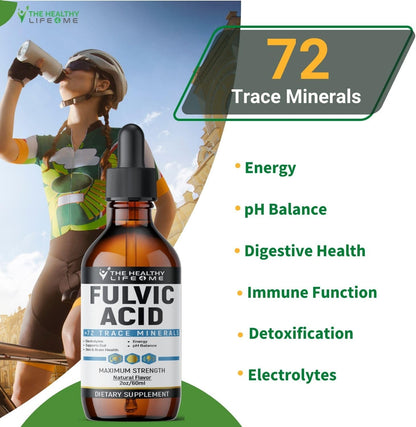 Organic Fulvic Acid + 72 Trace Minerals | Digestion | Hydration | Keto, Dietary