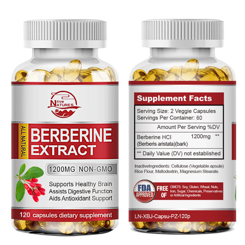 High Strength Berberine Hcl 1200Mg - Berberine Supplement - Blood Sugar Health