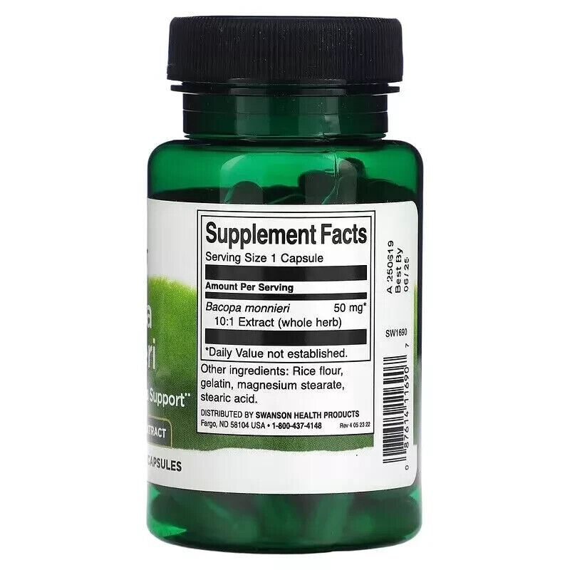 Swanson Bacopa Monniera 50Mg, 2X90 Capsules