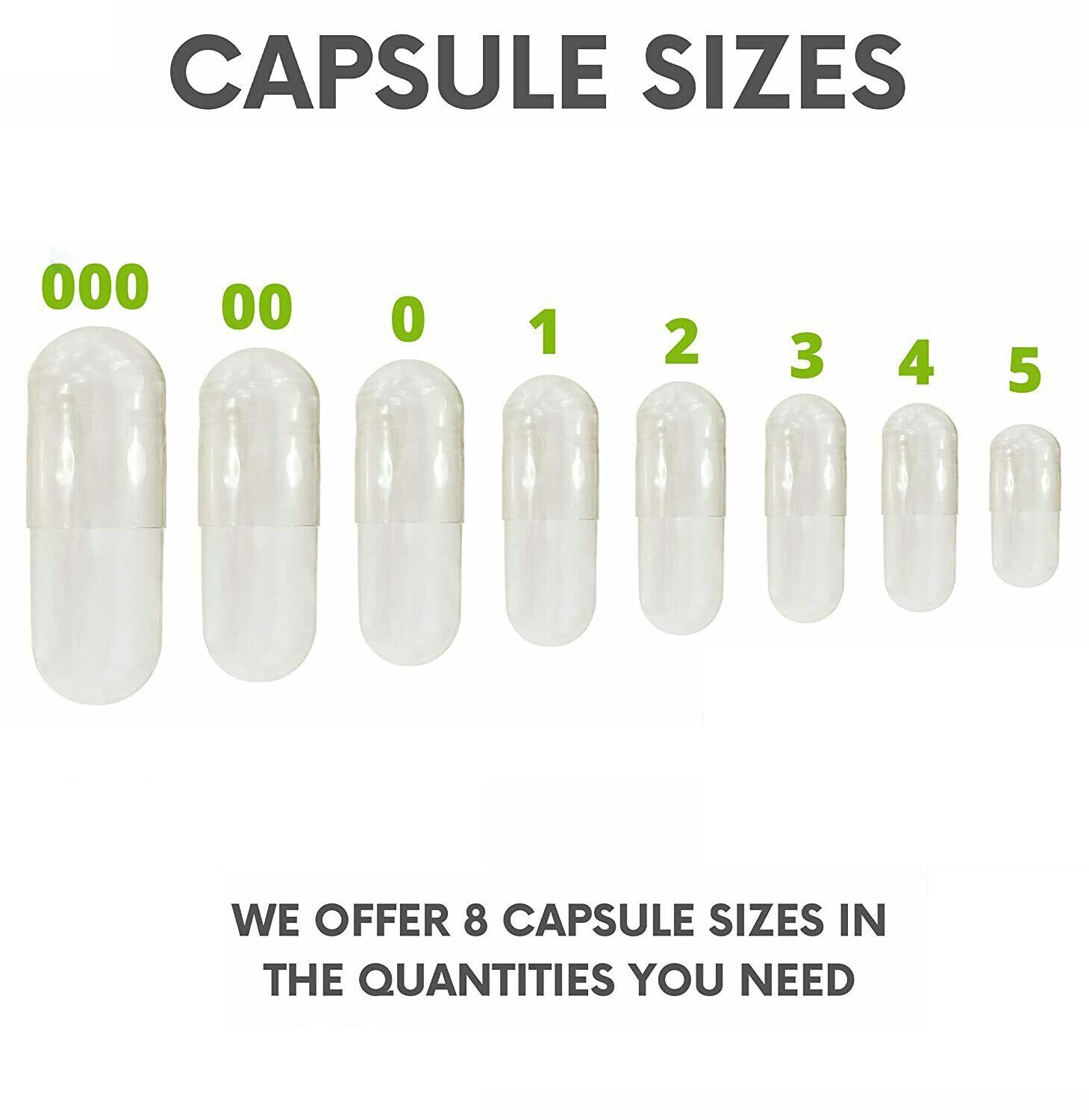 Empty Vegan Capsules - Sizes 0 - USA Kosher // Halal Gel Caps by FDC NUTRITION