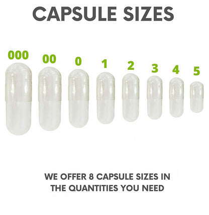 Empty Vegan Capsules - Sizes 0 - USA Kosher // Halal Gel Caps by FDC NUTRITION