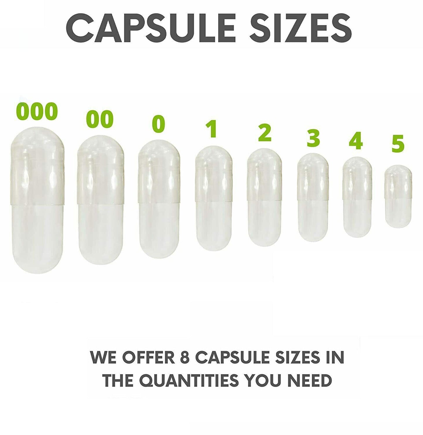 Empty Vegan Capsules - Sizes 0 - USA  /   Gel Caps by